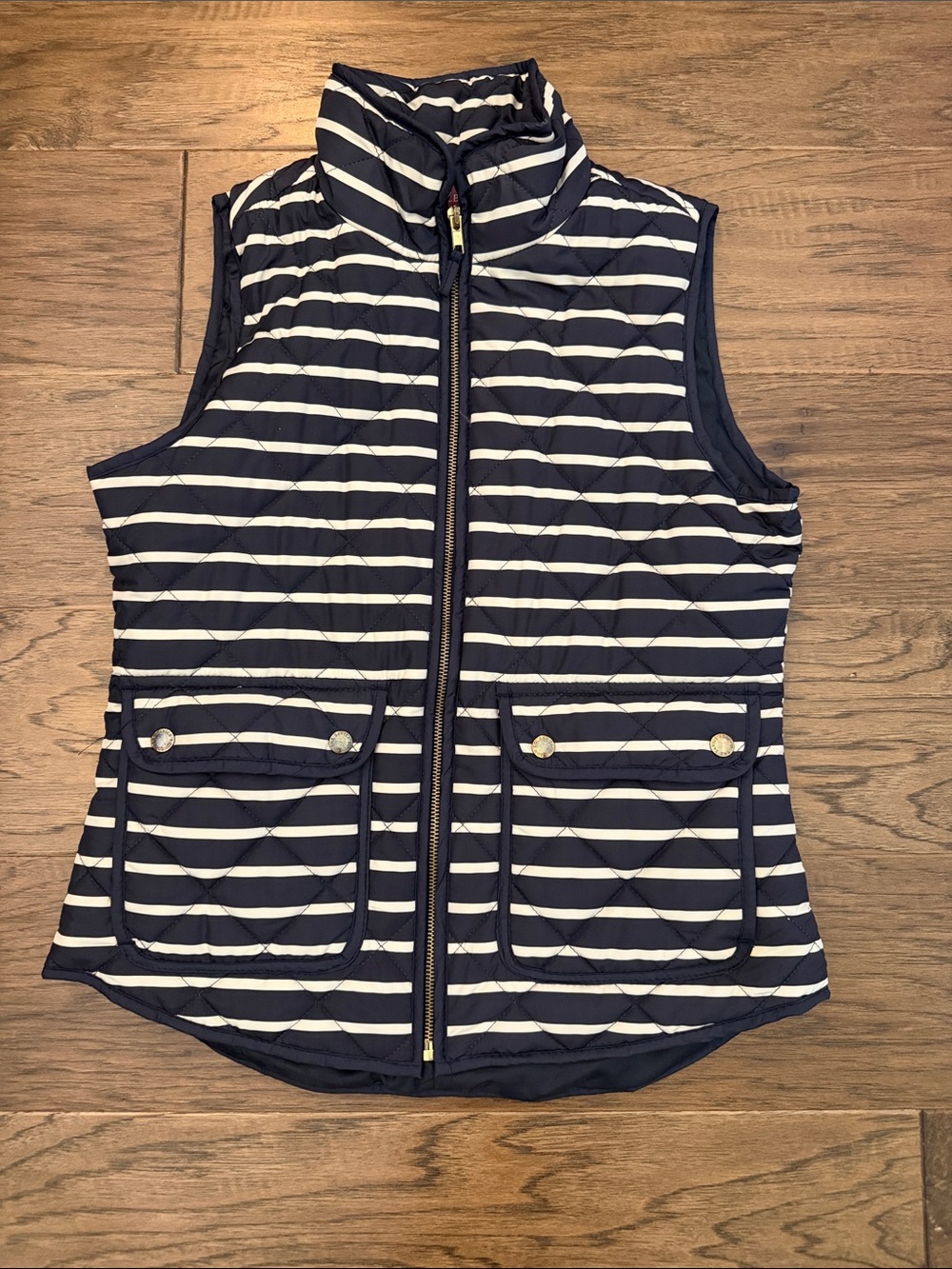 The Savile Row Co. London Navy & White Striped Quilted Vest S - Picture 2 of 11